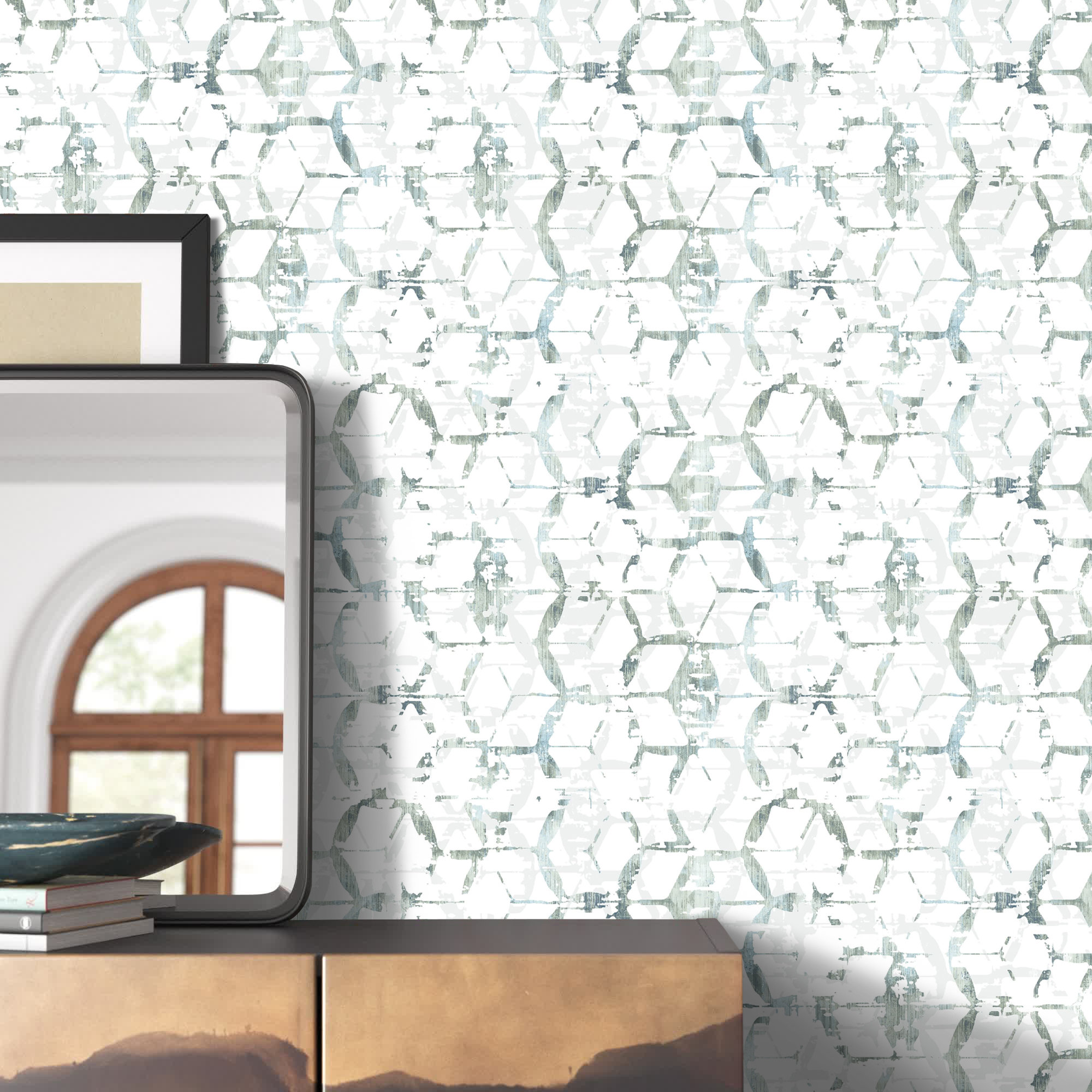 Verlina Modern Geometric Wallpaper, Slate
