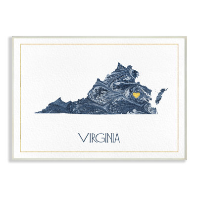 «Virginia Minimal Blue Marbré Silhouette» par Daphne Polselli, impression
