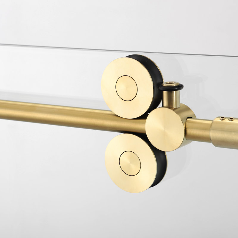 60" x 78" Brushed Gold Frameless Sliding Shower Door