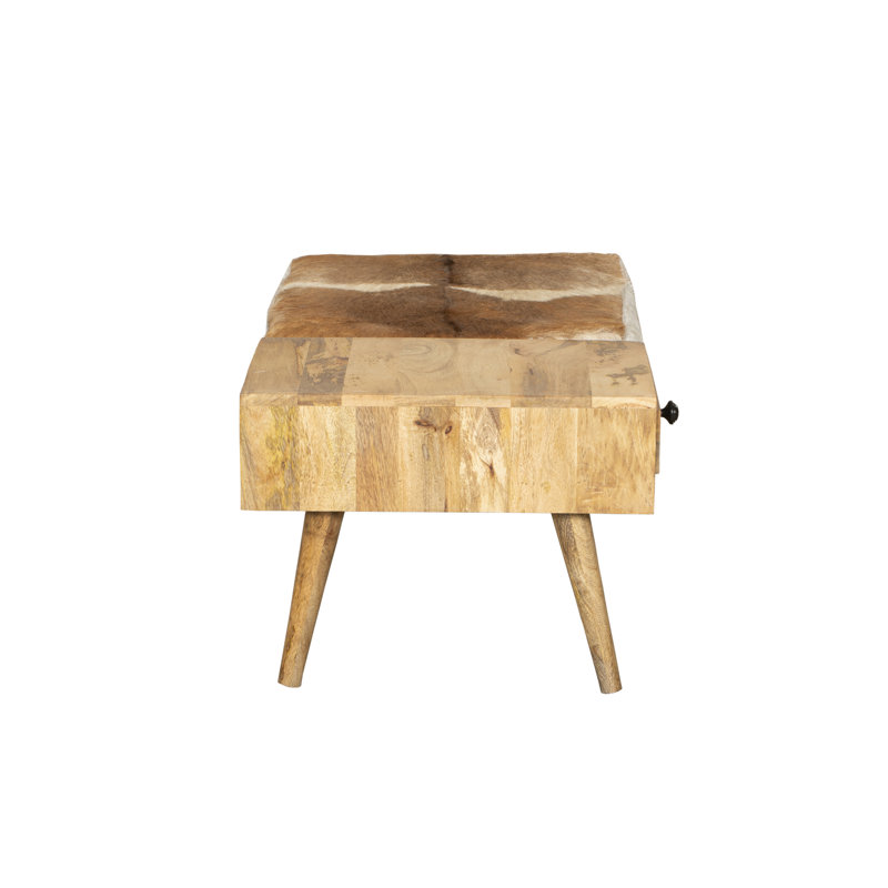 Taoran Genuine Leather Upholstered Storage Bench
