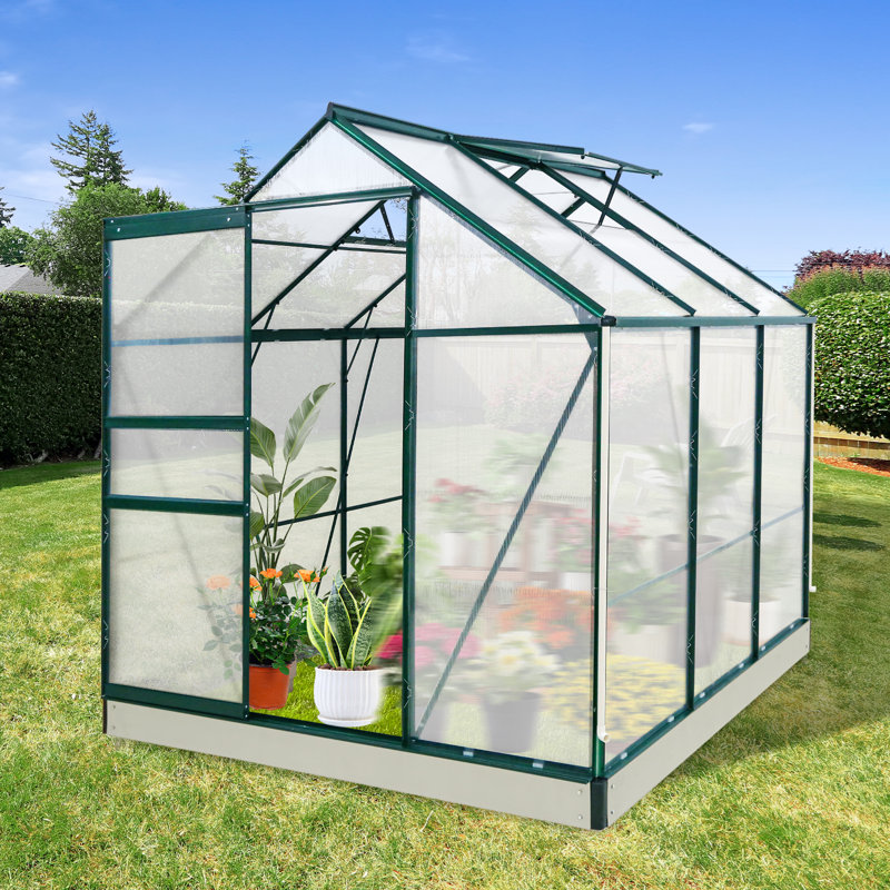 6x6 FT Walk-in Greenhouses for Outdoors, Polycarbonate Greenhouse with PC Panels, Greenhouses for Outdoors for Yard, Garden, Hobby
