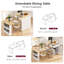 Îlot de cuisine cannelé avec table extensible pour 4 à 6 personnes de 82,6 po K & k, table d'îlot de cuisine avec prise de courant, table de cuisine avec rangement double, 2 tiroirs et 2 tablettes ouvertes latérales, blanc-690766240