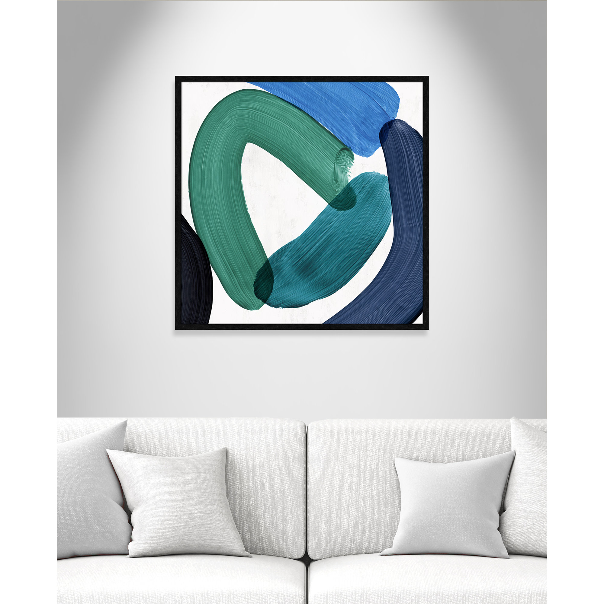 Smooth Bend I, 32" H x 32" W x 0.75" D, Black Framed