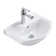 White Ceramic Small Wall Mount Bathroom Sink 17.75" Arc Basin with Overflow