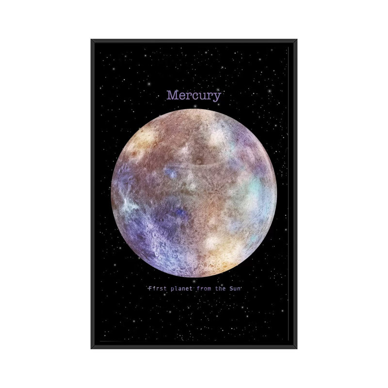 «Mercury», impression sur toile, H 26 po x l 18 po x P 1,5 po, Toile avec cadre noir, Pas de tapis