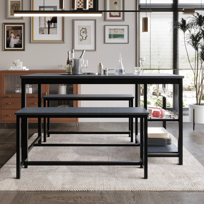 Dolleen 4 - Person Trestle Dining Set