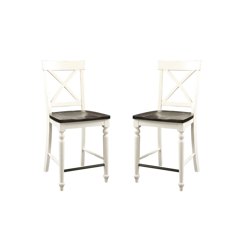 Ensemble de 2 tabourets de bar 24 "bruns et blancs