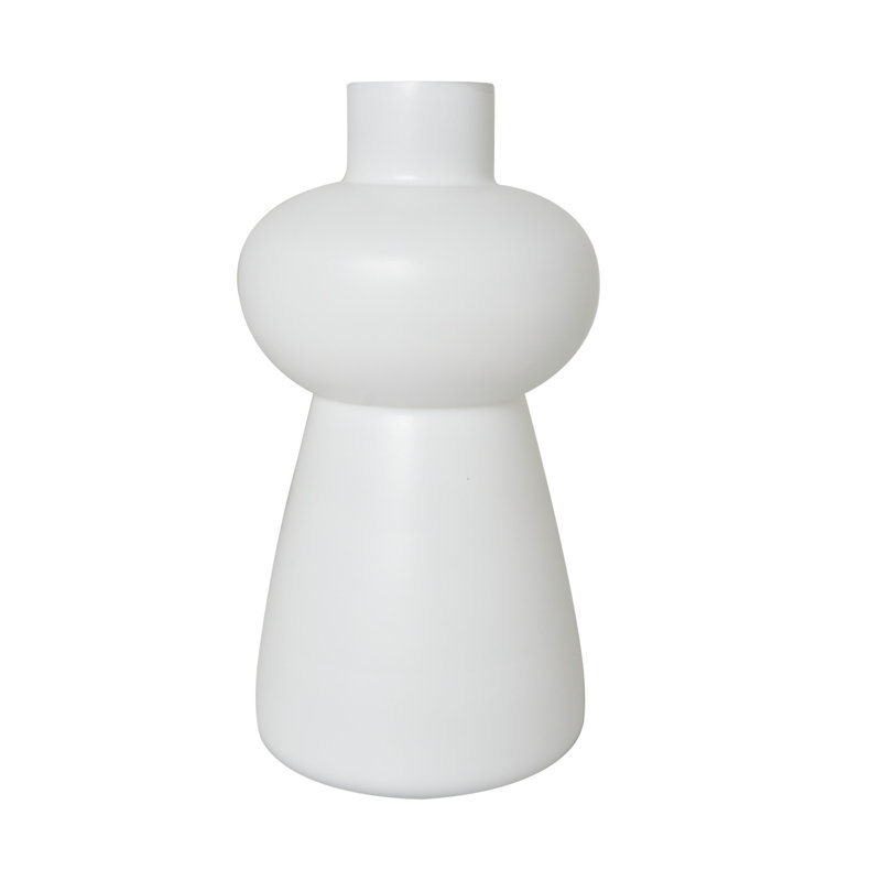 White Novelty Glass Table Vase Set of Two