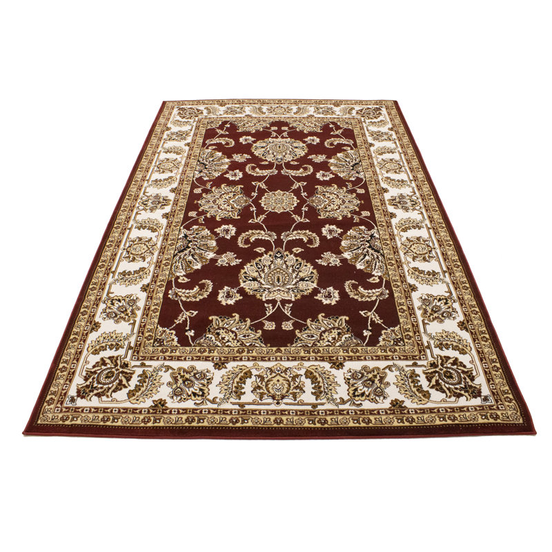 Tapis rouge traditionnel 4X6, Rectangle 5 pi 2 po x 7 pi 9 po