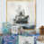 Toile avec cadre flottant or