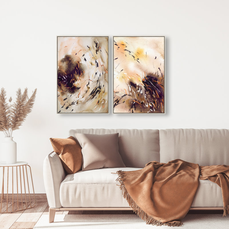 Floating Autumn Set Set by Oliver Gal, 110"H x 74"W, Silver Floater Frame