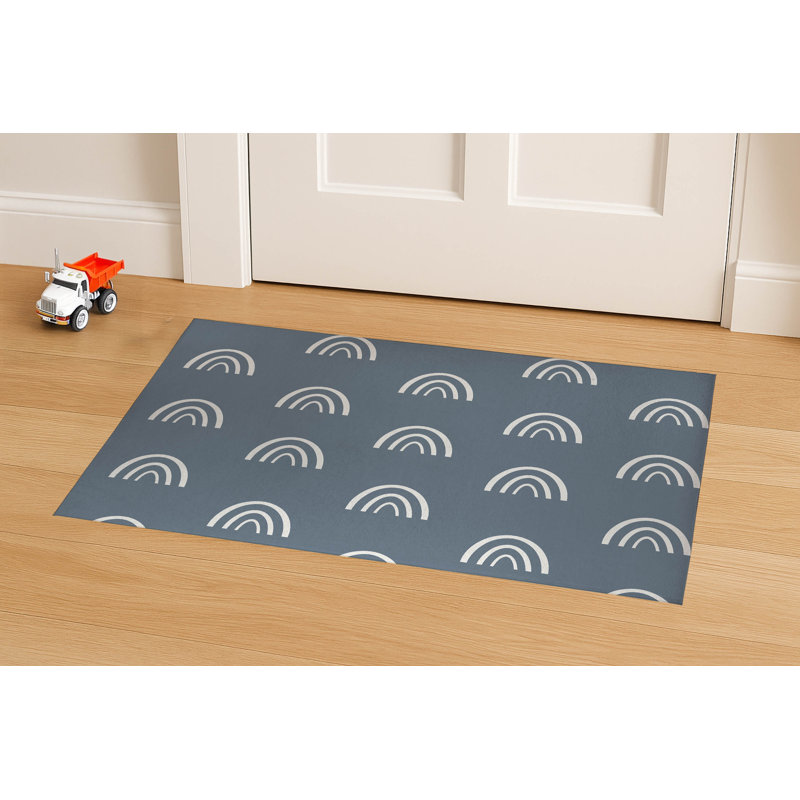 Paillasson d'intérieur Plain Bows, Bleu, L 84 po x L 60 po