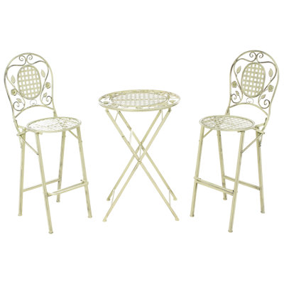 Bivio Lark Manor Bar Set with Iron Frame and Metal Outer Material