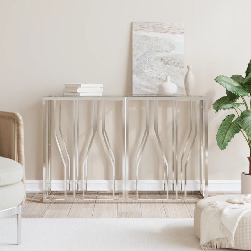 Wildomar 43.3'' Glass Top Console Table