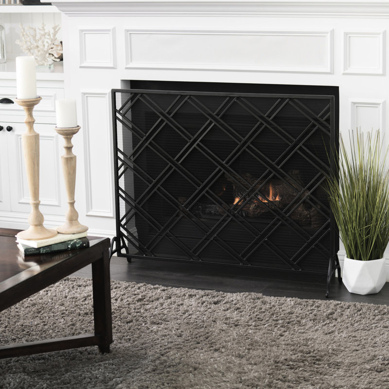 Fire Screens - Black Iron Screens, 44 In Deep, 11 Wide, 35.5 High And 15.65 Lb Intermediate Weight Display