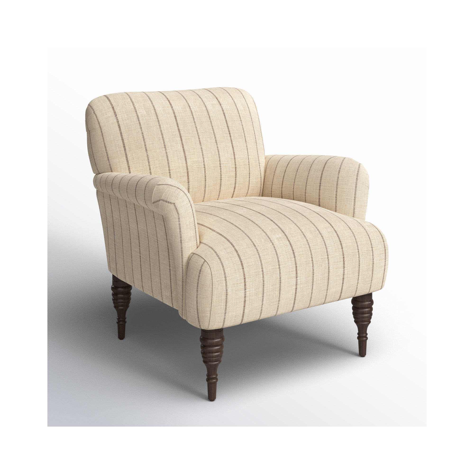 Allura Upholstered Armchair, Fritz Charcoal Stripe