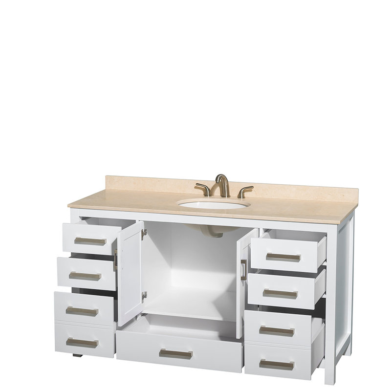 Sheffield 60" Single Bathroom Vanity Set, White