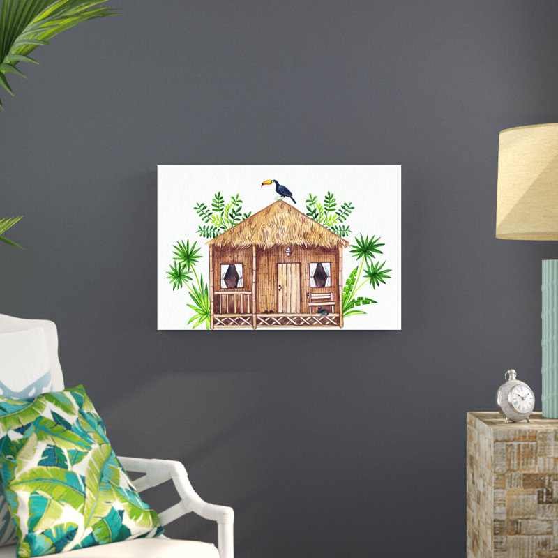 Jungle Hut, reproduction sur toile, H 20 po x l 30 po