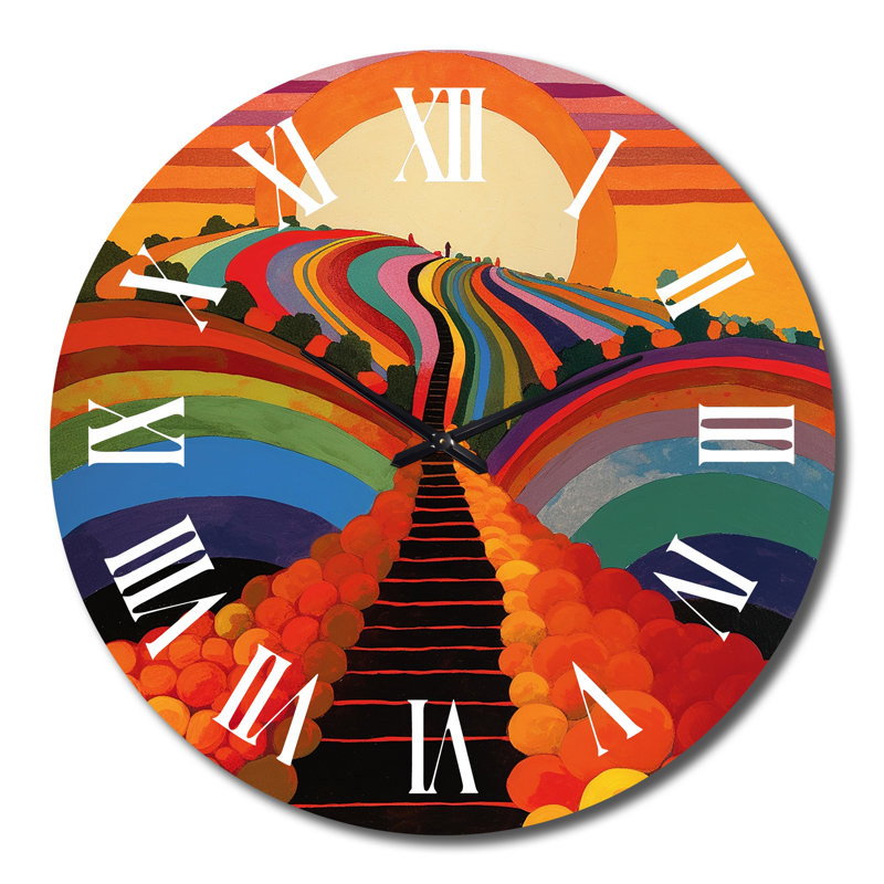 Horloge murale colorée Stairway to the Sun, Très grand