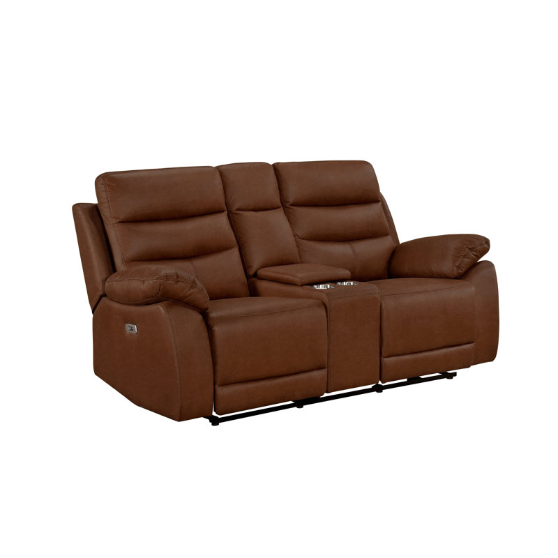 Causeuse inclinable électrique avec console Power, brun, Brown