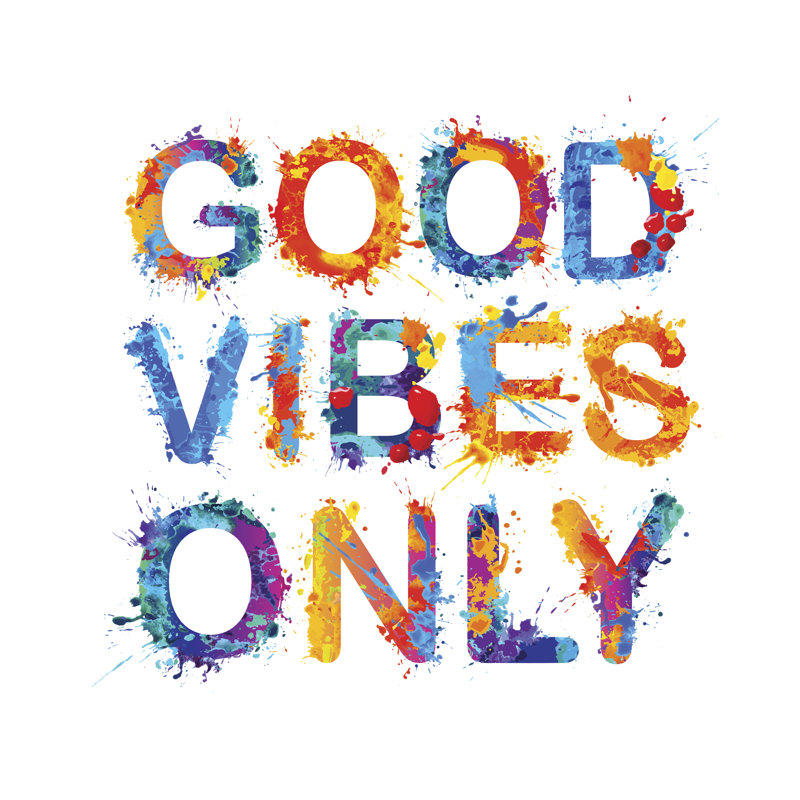 Good Vibes Only by Ukususha - Wrapped Canvas Painting, 122cm H x 122cm W