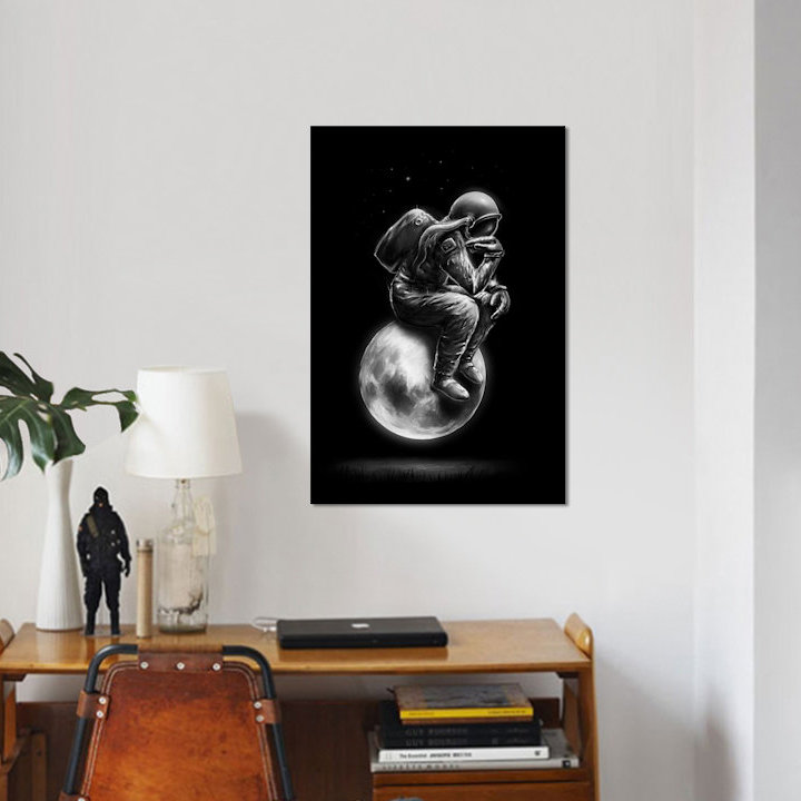 «Space Thinker», impression sur toile, H 12 po x l 8 po x P 0,75 po, Pas de tapis, Toile tendue