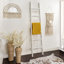 Rangement décoratif en bois pour échelle pour le salon et la maison - Échelle inclinée murale moderne pour porte-couvertures et rangement multi-usage - 76 po-125517069