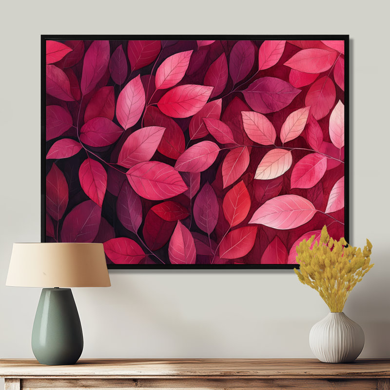 Jaceyon - Floral Large Wall Art, Noir, H 12 po x l 20 po, Floater Framed