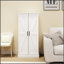 Armoire de cuisine 50 po à DEL, buffet autoportant avec 2 portes avec supports et 2 tablettes réglables pour la cuisine, le salon et la salle à manger - blanc