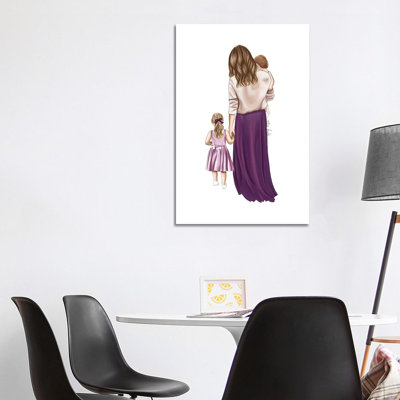 Mother And Daughters by Elza Fouche - Painting on Canvas