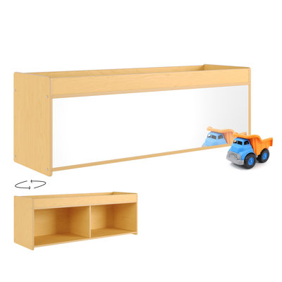 Angeles Value Line Toddler Storage with Mirror Back, 48" L x 17" H, Kids Storage Organizer, Playroom Essentials for Classroom, Nursery, Montessori School