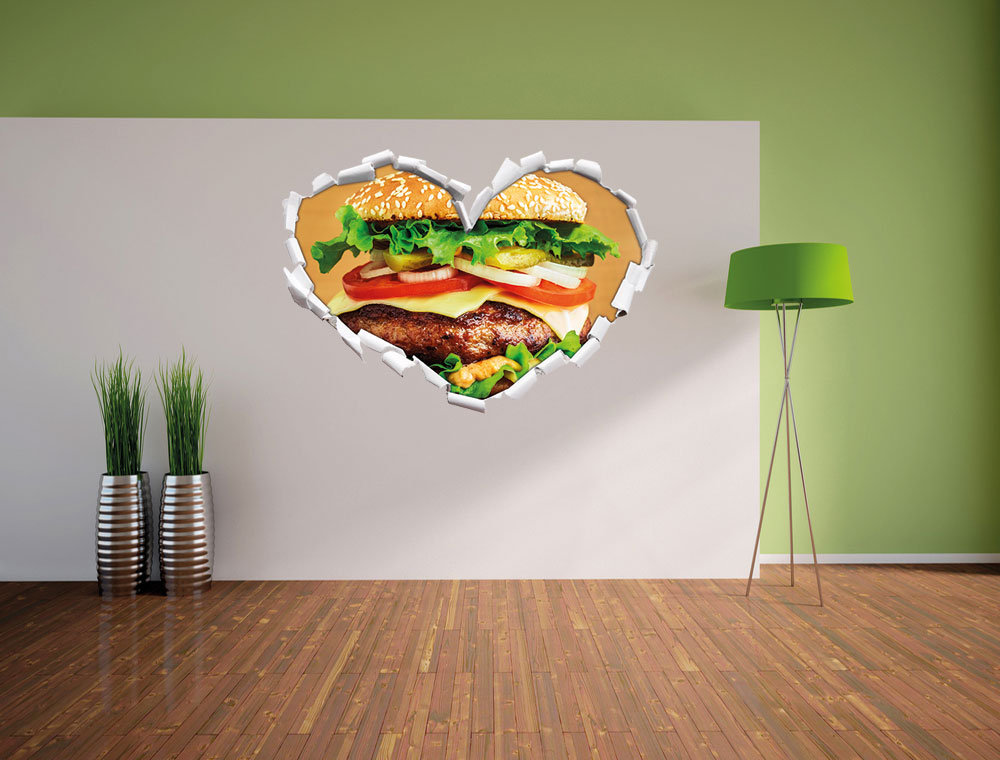 Wandtattoo Hamburger Mc Donalds Cheeseburger Burger Essen Fleisch