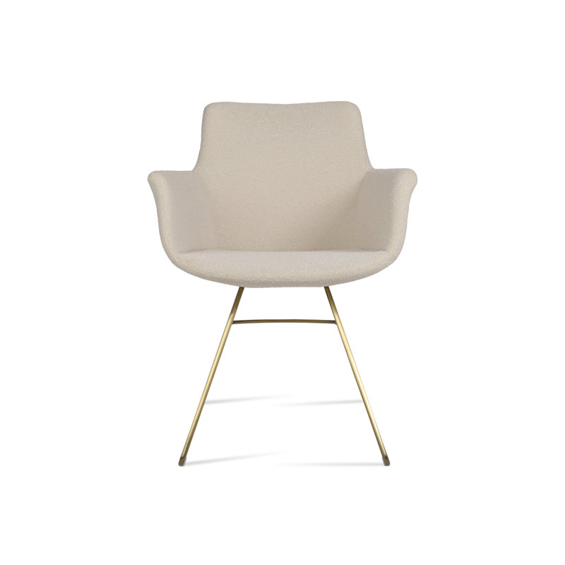 Fauteuil Bottega, Chrome, Blanc cassé