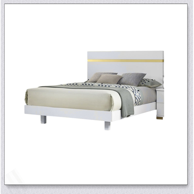 Cadre de lit 1Pc, Blanc, Grand lit