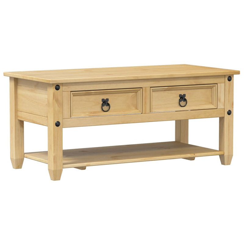McClellandville Four Leg Coffee Table with Storage, 45cm H x 100cm W x 48cm D