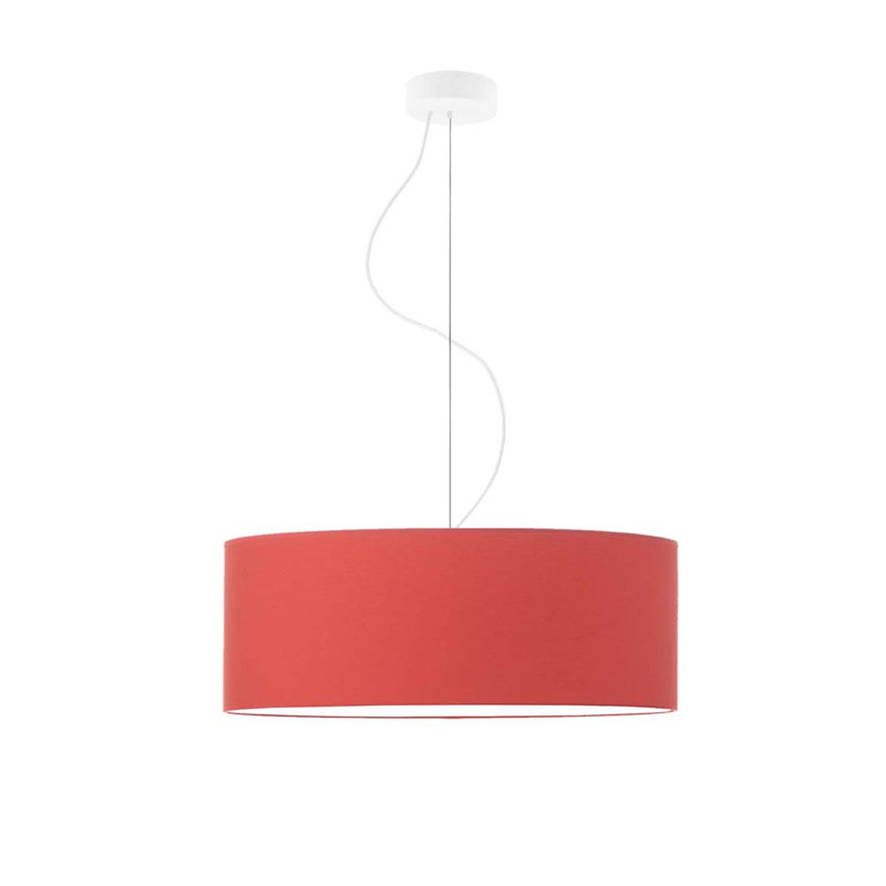Aubryelle 3 - Light Drum Pendant, Red, White, 120cm H x 50cm W x 50cm D