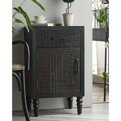 Patterned Accent Cabinet Single Drawer Door