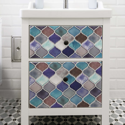 Carrelage mosaïque auto-adhésif en gel 16 po x 44,1 po