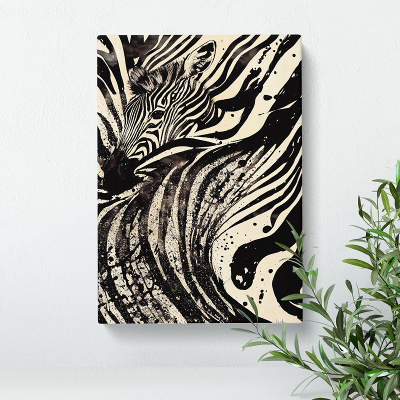 Zebra Art No.6 Abstract - Wrapped Canvas, 76cm H x 50cm W x 3cm D