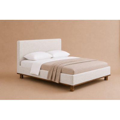 Linen Upholstered Platform Bed