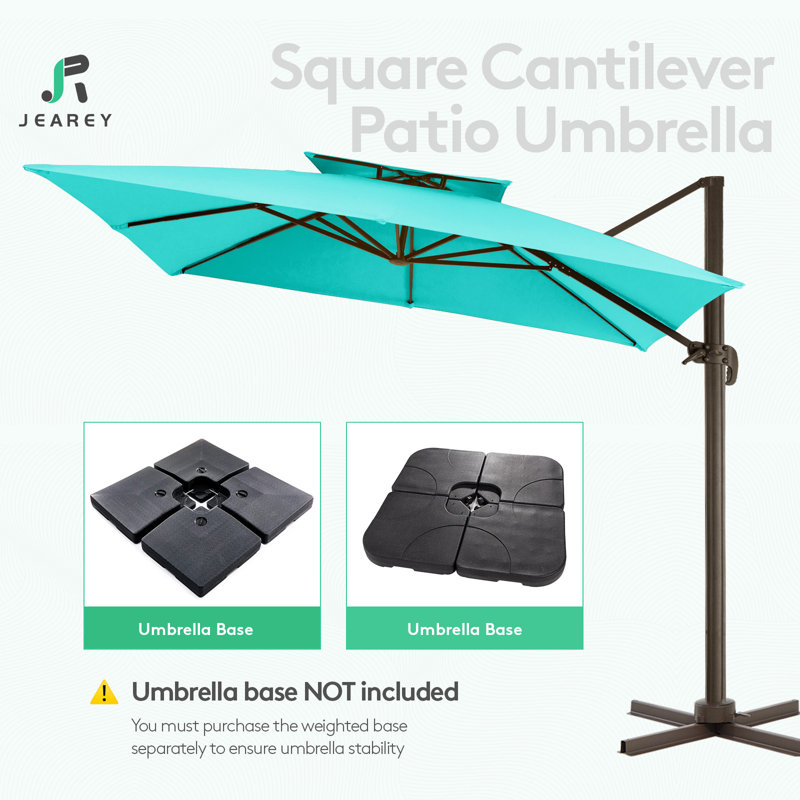 Parasol en porte-à-faux 11 pi Germar, Bleu, H 106 po x l 132 po x P 132 po