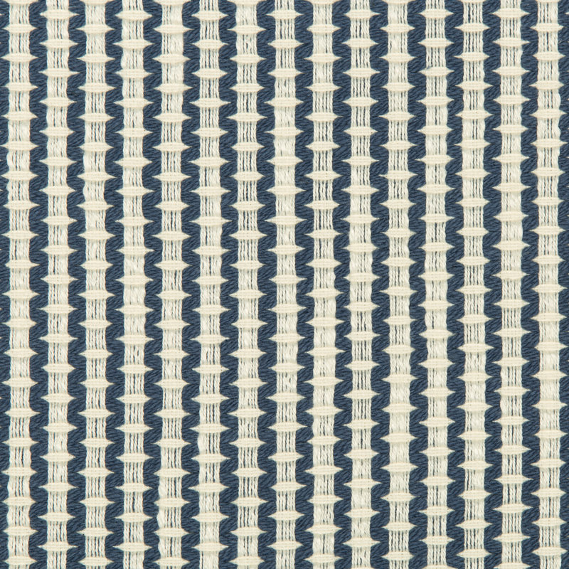 Cotton Blend Fabric, Ivory/Navy