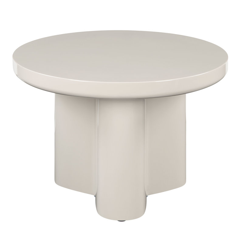Table de bout Joane, design sculptural moderne, ultrabrillant, design moderne, forme ronde compacte
