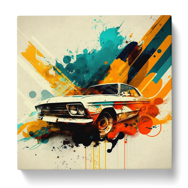 Car Abstract Expressionism - Print, 50cm H x 50cm W x 3cm D