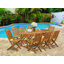Ensemble de table de jardin 9 pièces pour patio comprenant une table de salle à manger ovale en bois d'acacia et 8 chaises d'appoint pliantes, 36 po x 79 po, huile naturelle