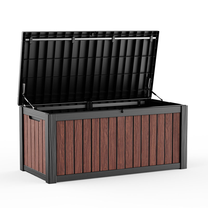150 Gal Weatherproof Walnut Deck Box