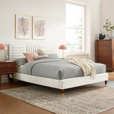 Modway Sofia Channel Tufted Performance Velvet Platform Bed