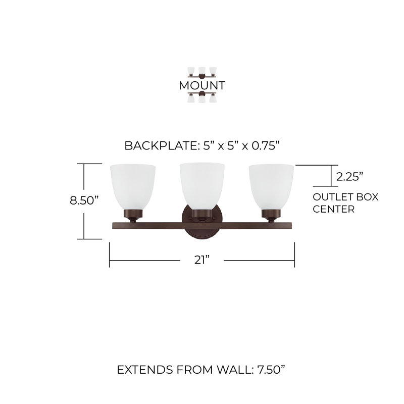Jameson Dimmable Vanity Light, Bronze, 3