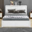 Lit plateforme Henlee Katelon avec tablettes coulissantes et lit gigogne simple-1412131346