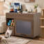 Enceinte de litière 2 en 1 multi-usage pour chat, table d'appoint moderne en noyer avec rangement, armoire latérale pour buffet